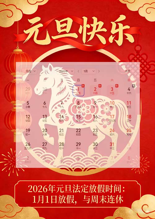 2026年 元旦放假通知